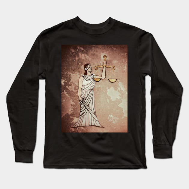 Lady Justice Long Sleeve T-Shirt by Matt Starr Fine Art